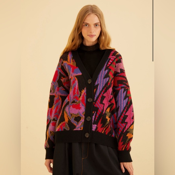 FARM Rio Multicolor Button-Up Cardigan - Picture 1 of 11